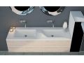 Washbasin top, suspended or table top, in mineral resin - SILON DOUBLE