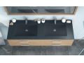 Washbasin top, suspended or table top, in mineral resin - SILON DOUBLE