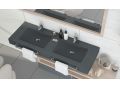 Washbasin top, suspended or table top, in mineral resin - SILON DOUBLE