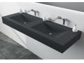 Washbasin top, suspended or table top, in mineral resin - SILON DOUBLE