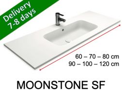 Vanity top, wall-hung or free-standing, in mineral resin - MOONSTONE SF
