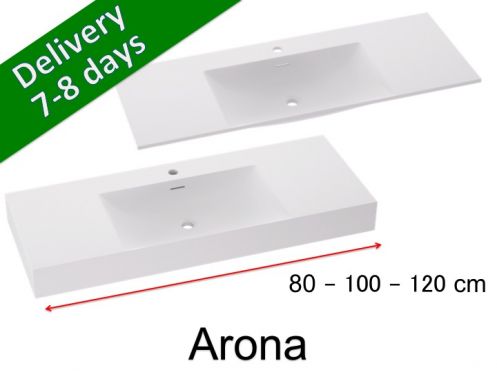 Vanity top, wall-mounted or built-in, in mineral resin - ARONA 120