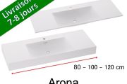 Vanity top, wall-mounted or built-in, in mineral resin - ARONA 100