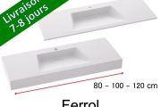Vanity top, wall-mounted or built-in, in mineral resin - FERROL 100