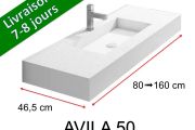 Vanity top, suspended or countertop, in mineral resin - AVILA 160