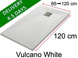 120 CM - Shower trays, in mineral resin, non-slip - VULCANO White