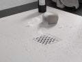 145 CM - Shower trays, in mineral resin, non-slip - VULCANO White