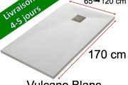 170 CM - Shower trays, in mineral resin, non-slip - VULCANO White