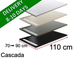 110 cm - Shower tray with gutter, in light resin - CASCADA