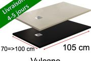 105 cm - Shower trays, mineral resin, non-slip - VULCANO anthracite or beige