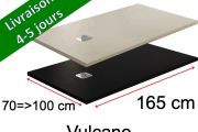165 cm - Shower trays, mineral resin, non-slip - VULCANO anthracite or beige