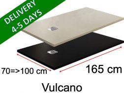 165 cm - Shower trays, mineral resin, non-slip - VULCANO anthracite or beige