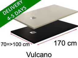 170 cm - Shower trays, mineral resin, non-slip - VULCANO anthracite or beige
