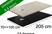 205 cm - Shower trays, mineral resin, non-slip - VULCANO anthracite or beige