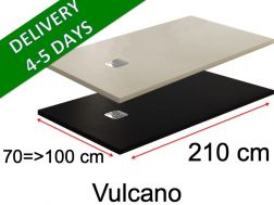 210 cm - Shower trays, mineral resin, non-slip - VULCANO anthracite or beige