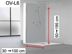 Fixed shower screen, discreet stabilizer bar - OV-L6