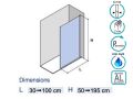 Fixed shower screen, discreet stabilizer bar - OV-L6