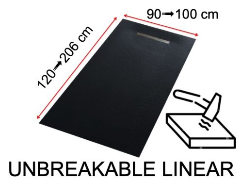 Shower tray, flexible and unbreakable innovative technology - UNBREAKABLE LINEAR 120