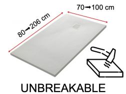 Shower tray, flexible and unbreakable innovative technology - UNBREAKABLE 140