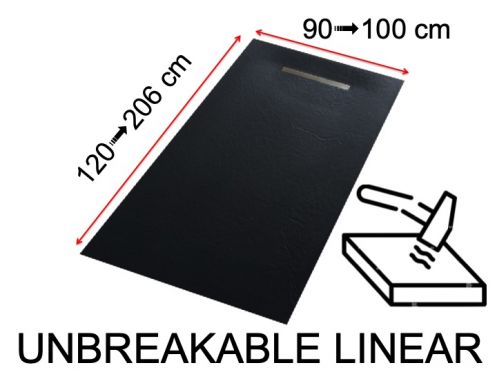 Shower tray, flexible and unbreakable innovative technology - UNBREAKABLE LINEAR 150
