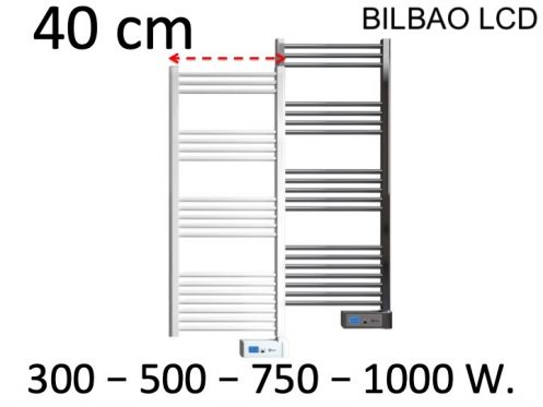 Radiator, designer towel warmer, electric, width 40 cm - BILBAO LCD