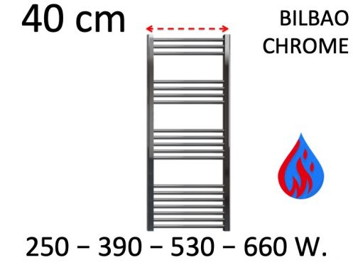 Design towel warmer, hydraulic, for central heating - BILBAO CHROME 40