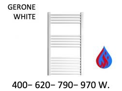 Design towel warmer, hydraulic, for central heating - GERONE WHITE 50