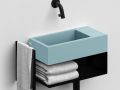 Washbasin, 18 x 36 cm, matte ceramic, tap on the right - FLUSH 3 RIGHT COLOR