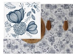 Flora Camelia 15 x15 cm - Floor and wall tiles, matte aged finish