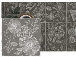 Flora Liliana 15 x15 cm - Floor and wall tiles, matte aged finish