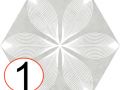 Juliet Solana - 21 x 25 cm - Floor and wall tiles, hexagonal matte aged finish