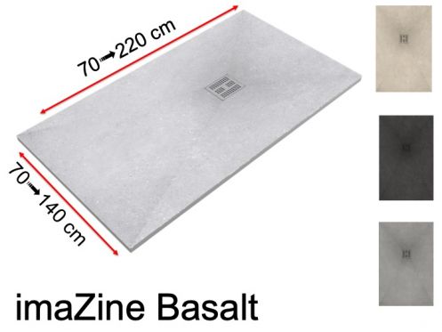 Shower tray, digital printing, basalt effect - imaZine Basalt