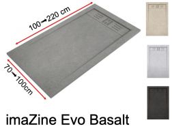 Shower tray, channel, basalt effect - EVO BASALT