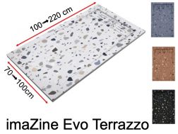 Shower tray, channel, terrazzo effect - EVO terrazzo