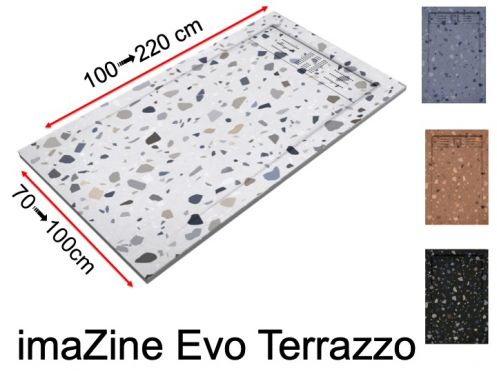 Shower tray, channel, terrazzo effect - EVO terrazzo