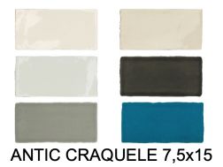 ANTIC CRAQUELE 7,5x15 cm - Wall tiles, rustic rectangle, shiny