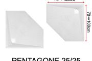 Shower tray, corner drain - PENTAGONE 25/25