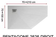 Shower tray, corner drain - PENTAGONE 2525 RIGHT