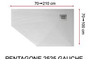 Shower tray, corner drain - PENTAGONE 2525 LEFT