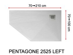 Shower tray, corner drain - PENTAGONE 2525 LEFT
