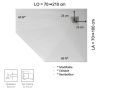 Shower tray, corner drain - PENTAGONE 2525 LEFT