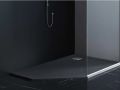 Shower tray, corner drain - PENTAGONE 2525 LEFT