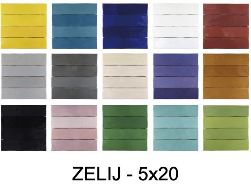 ZELIJ 5x20 cm - wall tile, zellige style.