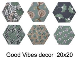 GOOD VIBES DECOR 14 x 16 cm - Hexagonal floor and wall tiles