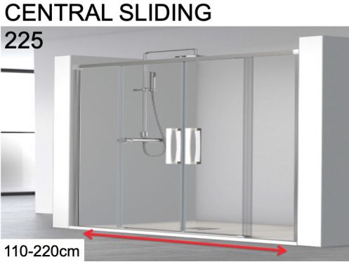 Shower door, two central sliding doors - HIT 225