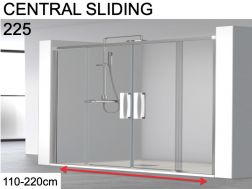 Shower door, two central sliding doors, 140 cm - HIT 225
