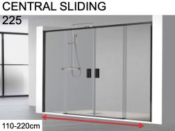 Shower door, two central sliding doors - HIT 225 BLACK