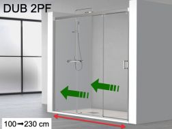 Shower door, double sliding on a fixed - DUB 2PF