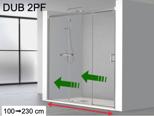 Shower door, double sliding on a fixed - DUB 2PF
