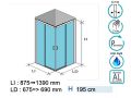 Sliding corner shower doors 70 cm - HIT 320